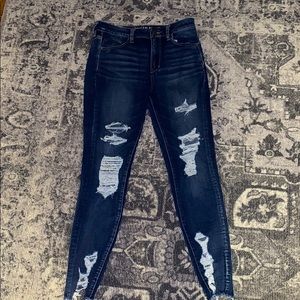 American eagle ripped dark wash jeans